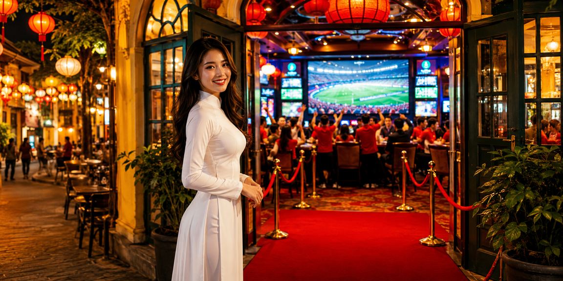 Thành viên VIP trải nghiệm casino trực tuyến tại Hà Nội với trang phục áo dài truyền thống